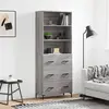 Image de vidaXL Highboard Gris Sonoma 69,5x34x180 cm Matériau dérivé du bois
