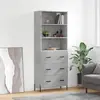 Image de vidaXL Highboard gris béton 69,5x34x180 cm Bois composite
