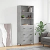 Image de vidaXL Highboard gris béton 69,5x34x180 cm Bois composite