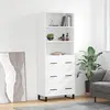 Image de vidaXL Highboard blanc 69,5x34x180 cm Bois composite