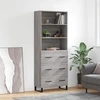 Image de vidaXL Highboard Gris Sonoma 69,5x34x180 cm Matériau dérivé du bois