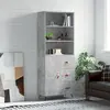 Image de vidaXL Highboard gris béton 69,5x34x180 cm Bois composite