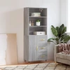 Image de vidaXL Highboard Gris Sonoma 69,5x34x180 cm Matériau dérivé du bois
