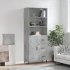 Image de vidaXL Highboard gris béton 69,5x34x180 cm Bois composite