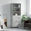 Image de vidaXL Highboard gris béton 69,5x34x180 cm Bois composite