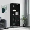 Image de vidaXL Highboard noir 69,5x34x180 cm Bois composite