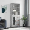 Image de vidaXL Highboard gris béton 69,5x34x180 cm Bois composite