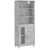 Image de vidaXL Highboard gris béton 69,5x34x180 cm Bois composite