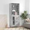 Image de vidaXL Highboard gris béton 69,5x34x180 cm Bois composite
