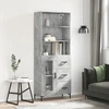 Image de vidaXL Highboard gris béton 69,5x34x180 cm Bois composite