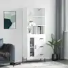 Image de vidaXL Highboard blanc 69,5x34x180 cm Bois composite