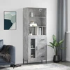 Image de vidaXL Highboard gris béton 69,5x34x180 cm Bois composite