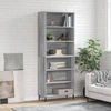 Image de vidaXL Highboard Gris Sonoma 69,5x32,5x180 cm Matériau dérivé du bois