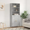 Image de vidaXL Highboard gris béton 69,5x34x180 cm Bois composite