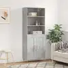 Image de vidaXL Highboard gris béton 69,5x34x180 cm Bois composite