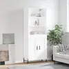 Image de vidaXL Highboard blanc 69,5x34x180 cm Bois composite