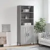 Image de vidaXL Highboard Gris Sonoma 69,5x34x180 cm Matériau dérivé du bois