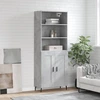 Image de vidaXL Highboard gris béton 69,5x34x180 cm Bois composite