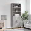 Image de vidaXL Highboard Gris Sonoma 69,5x34x180 cm Matériau dérivé du bois