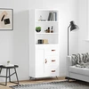 Image de vidaXL Highboard blanc 69,5x34x180 cm Bois composite