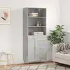 Image de vidaXL Highboard gris béton 69,5x34x180 cm Bois composite
