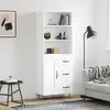 Image de vidaXL Highboard blanc 69,5x34x180 cm Bois composite