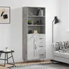 Image de vidaXL Highboard gris béton 69,5x34x180 cm Bois composite