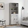Image de vidaXL Highboard gris béton 69,5x34x180 cm Bois composite
