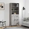 Image de vidaXL Highboard Gris Sonoma 69,5x34x180 cm Matériau dérivé du bois