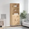 Image de vidaXL Highboard chêne Sonoma 69,5x34x180 cm Matériau dérivé du bois