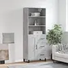 Image de vidaXL Highboard gris béton 69,5x34x180 cm Bois composite