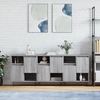 Image de vidaXL Sideboards 3 pcs. Gris Sonoma Matériau dérivé du bois