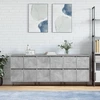 Image de vidaXL Sideboards 3 pcs. Gris béton Bois composite