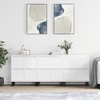Image de vidaXL Sideboards 3 pcs. Blanc brillant Matériau dérivé du bois