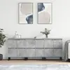 Image de vidaXL Sideboards 3 pcs. Gris béton Bois composite