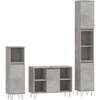 Image de vidaXL Ensemble de meubles de salle de bain 3 pièces gris béton bois composite