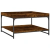 Image de vidaXL Table basse chêne fumé 80x80x45 cm bois composite et fer