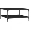 Image de vidaXL Table basse noire 80x80x40 cm bois composite
