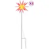 Image de vidaXL Étoiles de Noël LED 3 pièces avec piquet de terre Pliable Rouge 57 cm