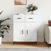 Image de vidaXL Sideboard blanc brillant 69,5x34x90 cm Bois composite