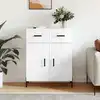 Image de vidaXL Sideboard blanc brillant 69,5x34x90 cm Bois composite
