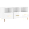 Image de vidaXL Armoire TV blanc brillant 102x36x50 cm Bois composite