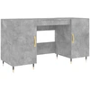 Image de vidaXL Bureau gris béton 140x50x75 cm Bois composite