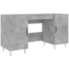 Image de vidaXL Bureau gris béton 140x50x75 cm Bois composite