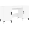 Image de vidaXL Bureau blanc brillant 140x50x75 cm bois composite