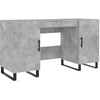 Image de vidaXL Bureau gris béton 140x50x75 cm Bois composite