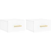 Image de vidaXL Tables de chevet murales 2 pcs. Blanc 35x35x20 cm