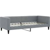 Image de vidaXL Lit de jour gris clair 90x200 cm Tissu