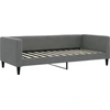Image de vidaXL Lit de jour gris foncé 90x200 cm Tissu