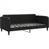 Image de vidaXL Lit de jour noir 90x190 cm Tissu